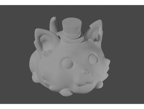 chapeau chat anime Balle dessin animé mignonne duveteux chaton minou 3d print model - Mito3D
