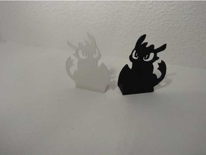 standing toothless silhouette 3d print model - Mito3D