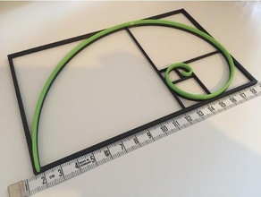 Fibonacci Spiral 2d Kunst Mathematik 3d print model - Mito3D