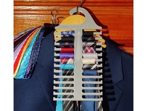 tie rack - durable profile hanger holds 26 ties disabilities organization wardrobe 3d print model - Mito3D