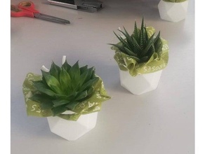 vaso poligonale fiore 3d print model - Mito3D
