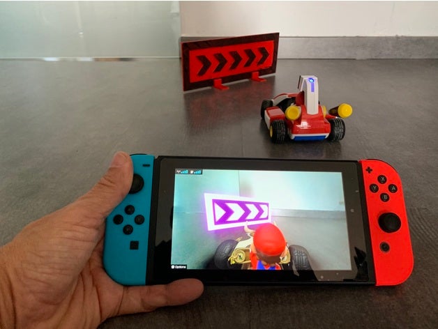 mario kart live circuit direction panel arrow game nintendo switch toy turn signal virtual reality 3D print model - Mito3D