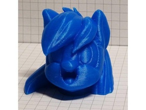 heureux tiret tête visage mlp poney arc ciel sourire souriant 3d print model - Mito3D