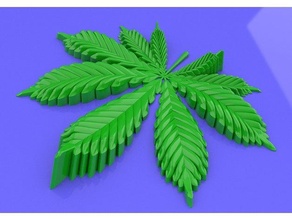 Cannabis Blatt 3d print model - Mito3D