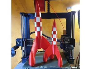 Tintin fusée forte précis modèle 3d print model - Mito3D