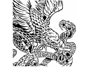eagle snake stencil america american apex predators art bird hunt hunting predator reptile usa 3d print model - Mito3D