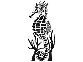 sea horse stencil animal marine seahorse creature 3d print model - Mito3D