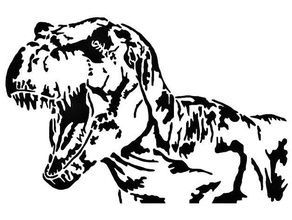 trex stencil 2 animal carnivore carnivorous dino dinosaur prehistoric animals rex 3d print model - Mito3D