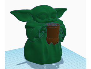 bebek Yoda Fernetereo düşük poli Babyyoda eğreltiotu 3d print model - Mito3D