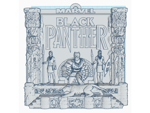 schwarz Panther Rahmen schwarzer Wunder Dekor Dekoration Held Ehre Dschungel Comics Studios Universum Superheld Mauer Wandschmuck 3d print model - Mito3D