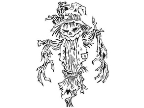 scarecrow stencil art halloween decoration prop 3d print model - Mito3D
