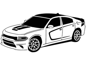 2017 dodge charger daytona stencil car vehicle 3d print model - Mito3D