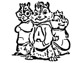 alvin scoiattoli stencil cartone animato scoiattolo film simon theodore edison 3d print model - Mito3D
