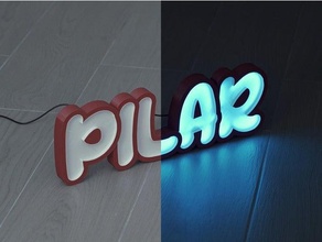 led marquee pilar cartel light strip letters luminoso 3d print model - Mito3D