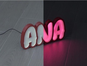 led marquee ana cartel light strip letters luminoso 3d print model - Mito3D