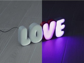 led marquee love cartel light strip letters luminoso 3d print model - Mito3D