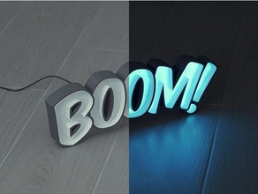 led marquee boom cartel light strip letters luminoso neon 3d print model - Mito3D