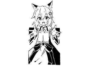 senko-san stencil 2 anime fox foxgirl manga senkosan 3d print model - Mito3D