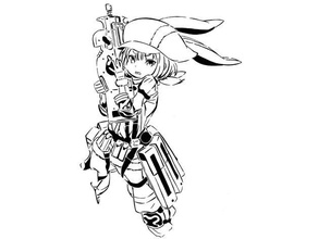 kohiruimaki karen stencil anime coniglietto gioco pistola burrasca in linea otturazioni manga ren sao spada arte 3d print model - Mito3D