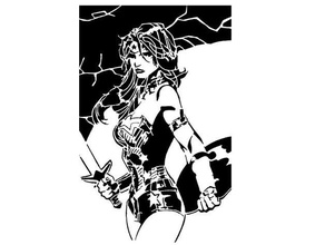 woman stencil 5 amazon dc comic comics greek hero princess diana themiscyra wonderwoman 3d print model - Mito3D