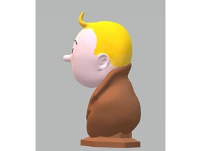 buste bandes dessinées Belgique héros Tintin jouets 3d print model - Mito3D