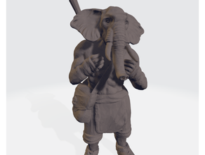 loxodon monk 28mm dnd dungeons dragons miniature rpg 3d print model - Mito3D