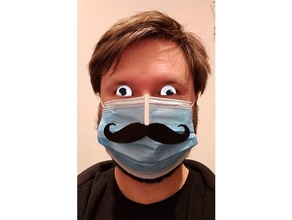 divertente viso maschera baffi accessorio mascherina divertimento meme stile malloppo festone 3d print model - Mito3D