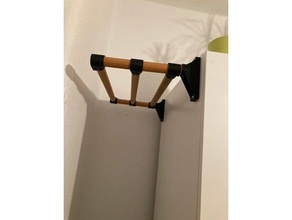 clothes rail broom handle mounting wardrobe bedroom closet mount towel 3d print model - Mito3D
