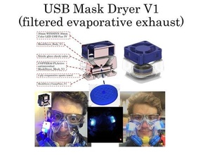 mask dryer usb filtered exhaust airfilter antiviral assistivetech assistive technology clearmasksforall combat coronavirus copper corona defend face covid covid-19 covid19 covidmask deaf disability facecoveringchallenge facemask hackthepandemic nanohack pandemic smile smiley transparent 3d print model - Mito3D