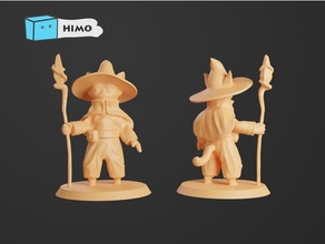 cat wizard catfolk cute mage tabletop 3d print model - Mito3D