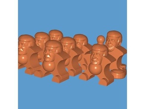trump meeple army set 8 pcs boardgame accessories carcassone carcassonne meeples donald figure president 3d print model - Mito3D