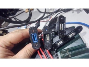 USB cavo titolare supporto flangia usb3 3d print model - Mito3D