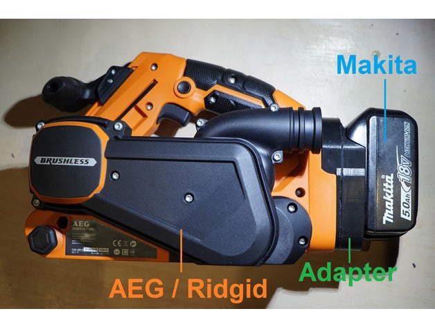 Makita 18v aeg Ridgid pil adaptör autodesk füzyon 360 f3d fusion360 adım stl 3D print model - Mito3D