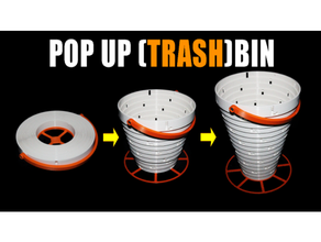compact pop trash bin bucket basket carry modular popup storage transformable trashbin trashcan 3d print model - Mito3D