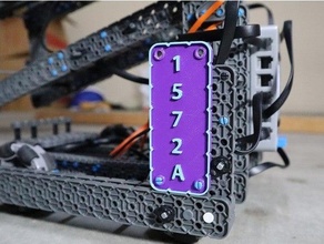 vex robotics iq license plate 3d print model - Mito3D