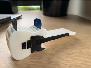 telecaster style guitar pick holder electric 3d print model - Mito3D
