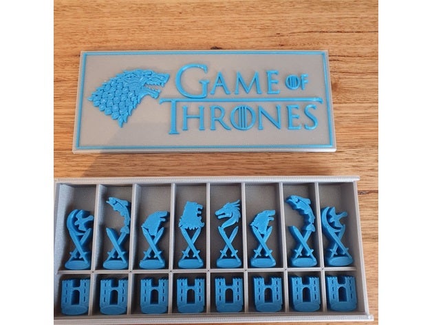 game thrones chess set box arryn boardgame piece christmas easy frey gameofthrones gift lannister support stark targaryen tully 3D print model - Mito3D