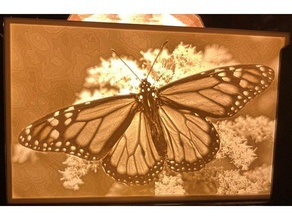 butterfly lithopane 3d print model - Mito3D