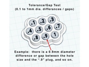 3d printer tolerance - gap test 3d printer clearance clearance test tolerance tolerance test tolerance test tool