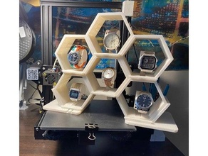 watch stand drawer decoration honeycomb smartwatch vertical watchstand 3d print model - Mito3D