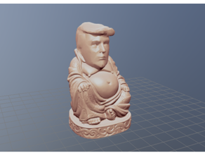 Bouddha atout bouddha Donald Président sculpture stupide 3d print model - Mito3D
