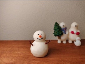 Kumaty bonhomme neige vacances hiver 3d print model - Mito3D