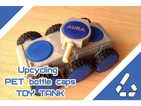 brinquedo tanque pet bottle cápsulas garrafa boné animal reciclar reciclado reciclando upcycle reutilização 3d print model - Mito3D