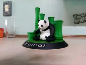 panda orso penna titolare supporto bambù o4saken oen 3d print model - Mito3D