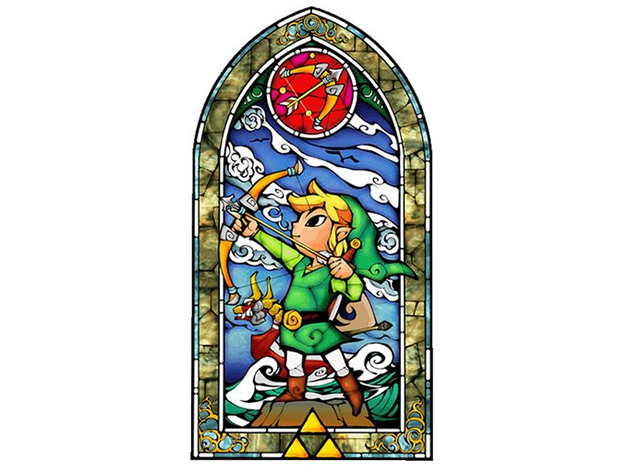 lythophane vitrail Zelda Wind Waker 2e modèle coloré verre 3D print model - Mito3D