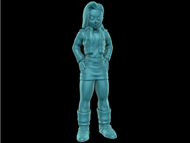 android 18 kolay Yazdır destek anime karikatür dbz Ejderha top şekil manga model heykel desteksiz 3D print model - Mito3D