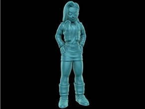 andróide 18 fácil impressão suporte anime desenho animado dbz Dragão bola figura manga modelo escultura 3d print model - Mito3D