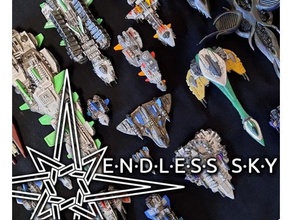 endless sky starship collection 1 2000 scale game model pack space spaceship spaceships ship 3d print model - Mito3D