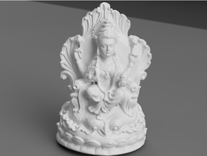 lakshmi lotus throne god goddess hindu hinduism india indian 3d print model - Mito3D