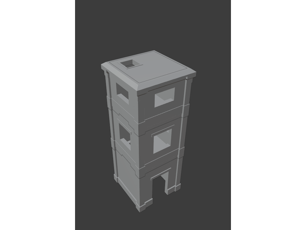 concreto Torre 28mm calcestruzzo tavolo terreno gioco guerra 3D print model - Mito3D